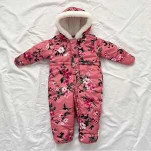 The Children’s Place Pink Floral Baby Bunting Snow Suit | 9-12m | Nearly New